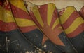 Old Paper Print - Waving Flag of the State of Arizona Royalty Free Stock Photo