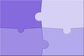 4 piece jigsaw puzzle joined together in purple colors