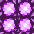 Background Illustration With Purple Flower Pattern.