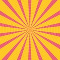 Background illustration in yellow-pink colors. Comic style, retro rays. Royalty Free Stock Photo