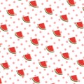 Background image background Pattern watermelon and fruit red white background