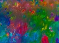 Background image of a bright acrylic paint palette close-up. Sleep. Background. Texture. Royalty Free Stock Photo