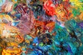 Background image of bright oil-paint palette