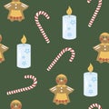 The background image candle, cookies, candy