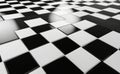 A background image consisting of a 3D rendering of a glossy ceramic floor with black and white tiles Royalty Free Stock Photo