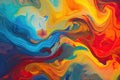 background image that consists of vibrant, contrasting colors arranged in a fluid, swirling pattern Generative AI