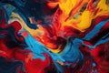 background image that consists of vibrant, contrasting colors arranged in a fluid, swirling pattern Generative AI Royalty Free Stock Photo