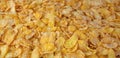 Background image of corn flakes on a table Royalty Free Stock Photo