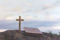 Background image of cross, Easter Sunday. Royalty Free Stock Photo