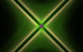 Background image energy rays of green with a green edging and a diffuse glow in the number of four pieces emerging from the center