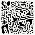 Bold Stencil: Abstract Minimalism With Intricate Black And White Patterns