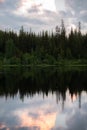 Background Image of Forest Reflected in Mountain Lake Royalty Free Stock Photo
