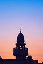 Background image of mosque minaret during sunset Royalty Free Stock Photo