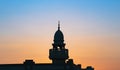 Background image of mosque minaret during sunset Royalty Free Stock Photo