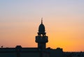 Background image of mosque minaret during sunset Royalty Free Stock Photo