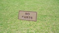 Background image of no carts sign board on a golf course Royalty Free Stock Photo
