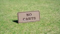 Background image of no carts sign board on a golf course Royalty Free Stock Photo