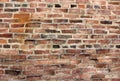 Old weathered brick wall with colors and shapes and signs of repair Royalty Free Stock Photo