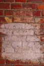 Background with the old shabby brick wall