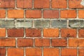 Background image of red brick pattern, old exterior wall texture Royalty Free Stock Photo