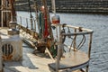 Background image rusty fishing boat in dock