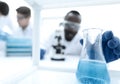 Background image of scientists in the chemical laboratory Royalty Free Stock Photo