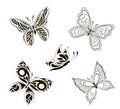 Background with the image set of black and white butterflies Royalty Free Stock Photo