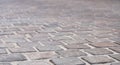 Background image of set of granite Grey brick stone street road. Light sidewalk, pavement texture Royalty Free Stock Photo