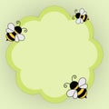 Background image of spring or summer, with vector clouds, bees illustration