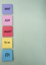 Background image of sticky notes with tasks Royalty Free Stock Photo