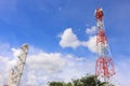 The background image of the telecommunication tower network needed in the current and future Internet era.
