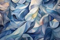 Background of an image of a watercolor painting of an abstract artwork, in the style of a luxurious drapery, light navy and dark