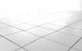 A background image of a white glossy ceramic tile floor created through 3D rendering Royalty Free Stock Photo