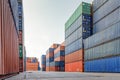 Background Industrial Container Yard Prepare for exporting goods or storing products after importing concept,Stack of containers Royalty Free Stock Photo