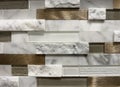 Background of industrial stone and gold color metal wall