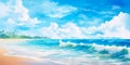 background inspired by the ocean, with shades of blue and aqua, capturing the serenity of a tropical beach paradise.