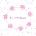 Background for invitation cart with flowers lotus