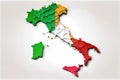 background isolated white Italy map Threedimensional Royalty Free Stock Photo