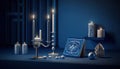 Background for Jewish holiday Hanukkah with menorah (Judaism candlestick Royalty Free Stock Photo