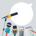 Background with journalism icons. Royalty Free Stock Photo