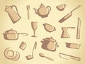 Background of kitchen ware Royalty Free Stock Photo