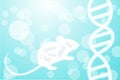 Background with lab mouse and DNA Royalty Free Stock Photo