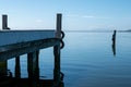 Blue pastel color tonalities seascape