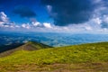 Background landscape with Ukrainian Carpathian Mountains in the Pylypets