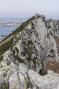 Background landscape view of the northern part of the Rock of Gibraltar, La Linea and Preserve