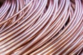 background of a large coil of copper tube Royalty Free Stock Photo