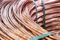 background of a large coil of copper tube Royalty Free Stock Photo