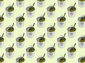 Background of a large number of open cans with green peas.