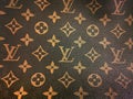 Background of a leather texture with the brand louis vuitton