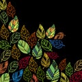 Background of leaves. vector design nature colored leaves